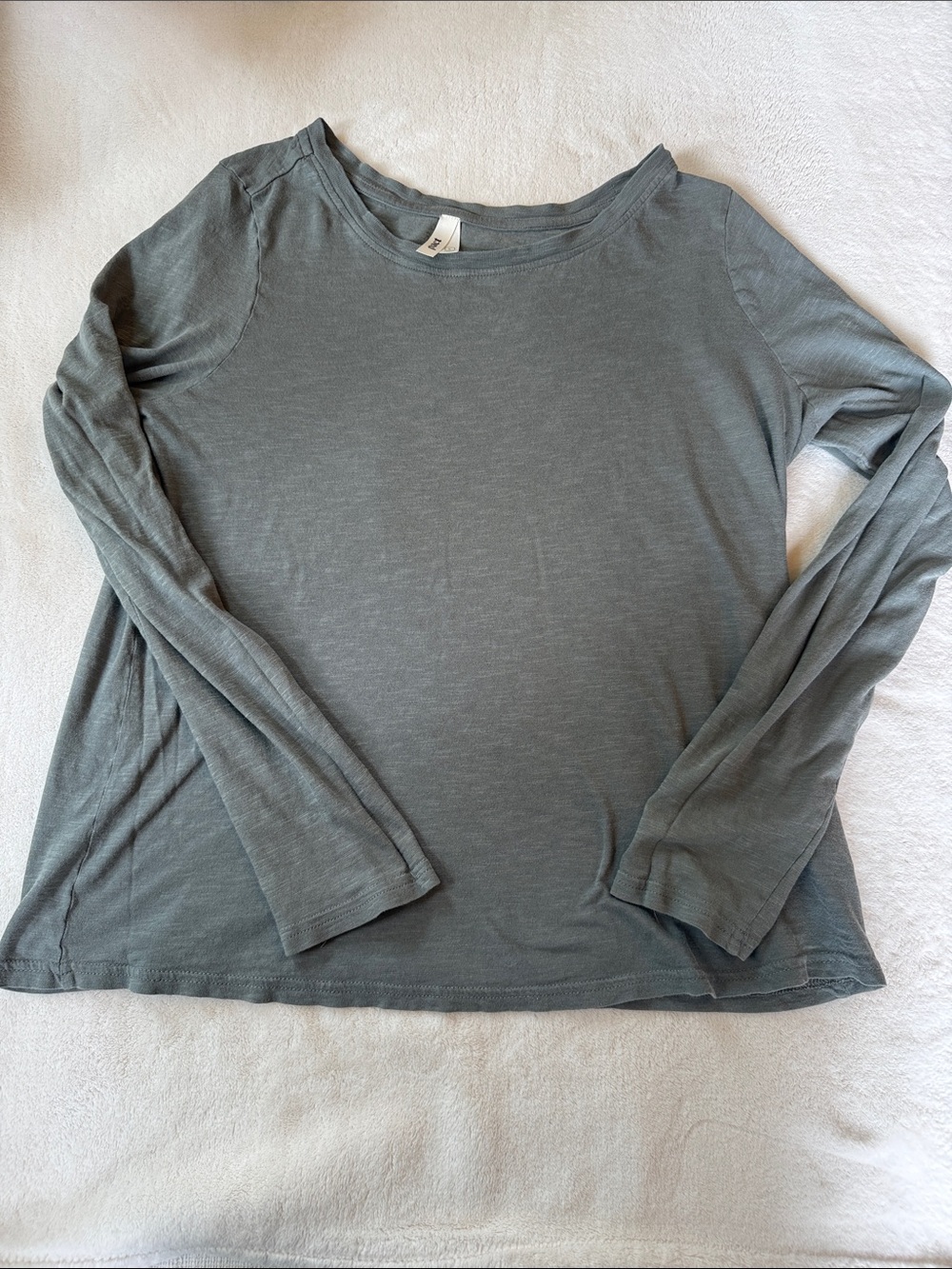 Lightweight Long Sleeve Crewneck Top - Slate Green
